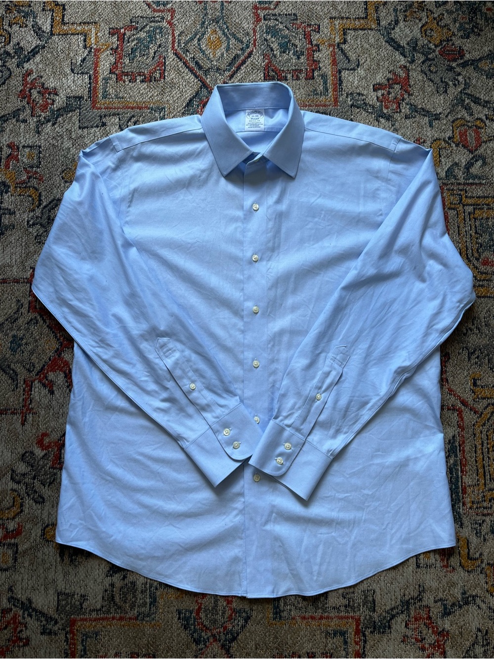 Brooks Brothers Light Blue Cotton Dress Shirt - Classic Point Collar